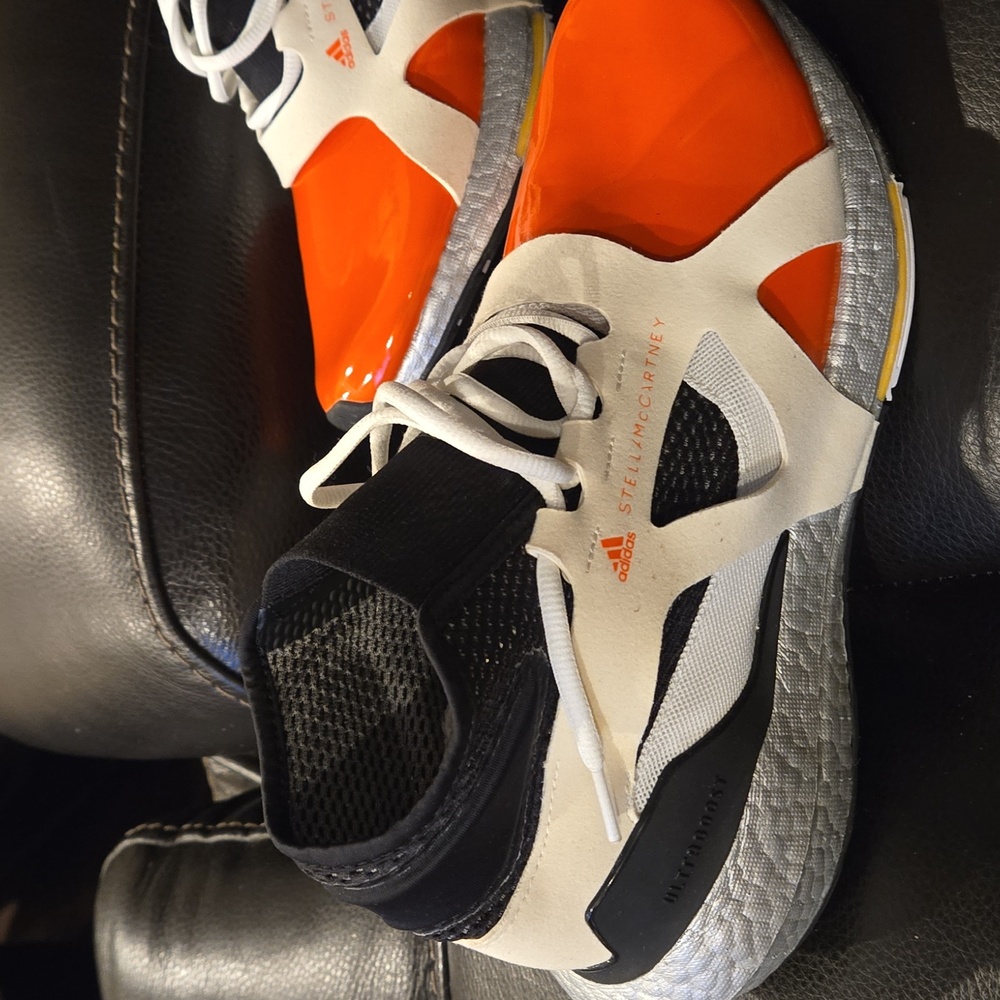 Adidas by Stella McCartney Orange and Black Sneakers - Picture 2 of 4